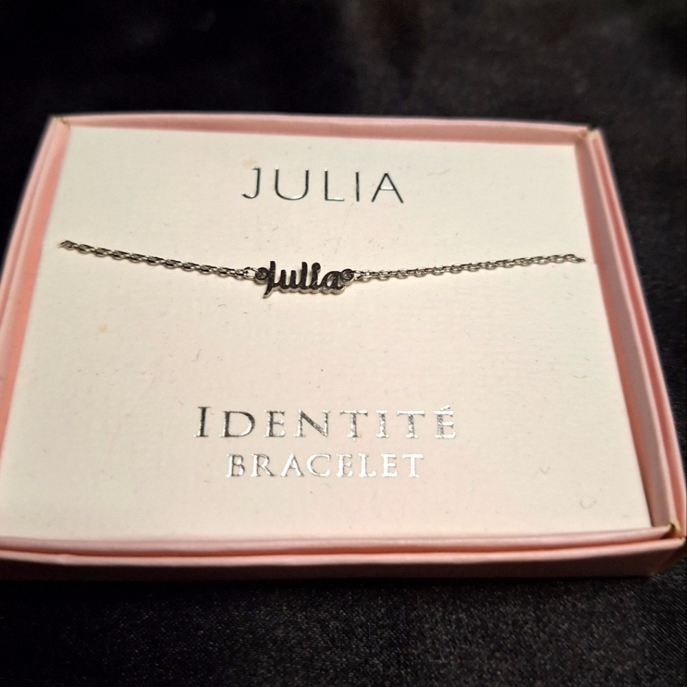 JULIA Identite Bracelet~Adjustable~Nickel Free~Mulberry Studios~Cursive Julia